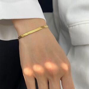 18K Gold Plated Herringbone Beacelet